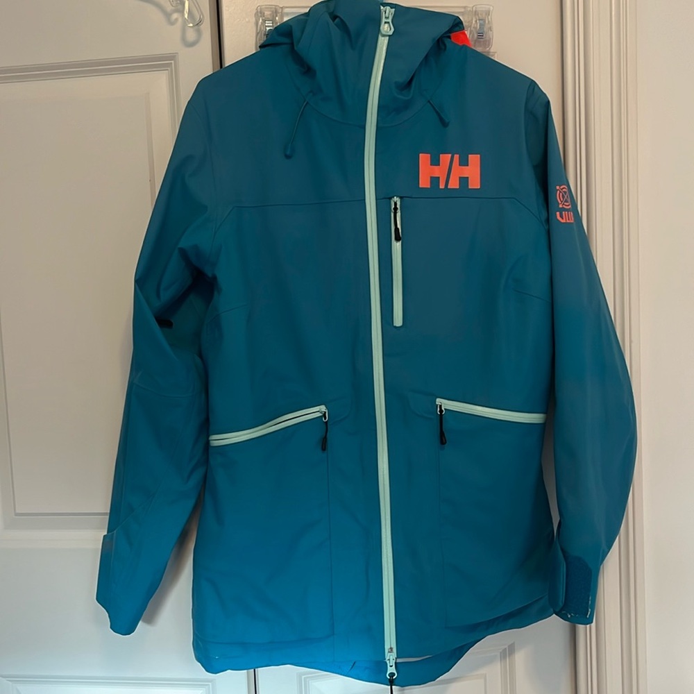 Women’s Helly Hansen Teal and Orange Ski Shell Size Medium